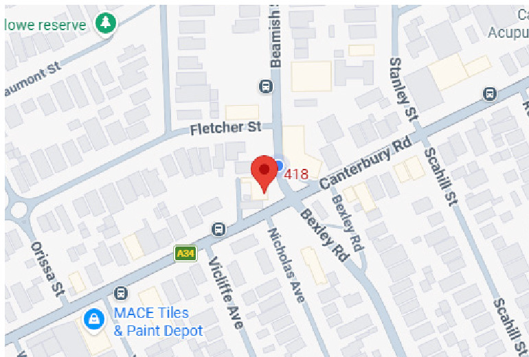 Map showing the Campsie store location