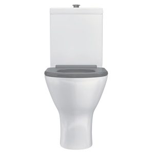 Fienza Delta Care Back-to-Wall Toilet Suite, Gloss White with Grey Seat K013G_IMG2