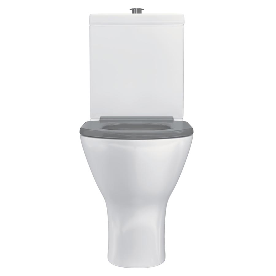 Fienza Delta Care Back-to-Wall Toilet Suite, Gloss White with Grey Seat K013G_IMG2