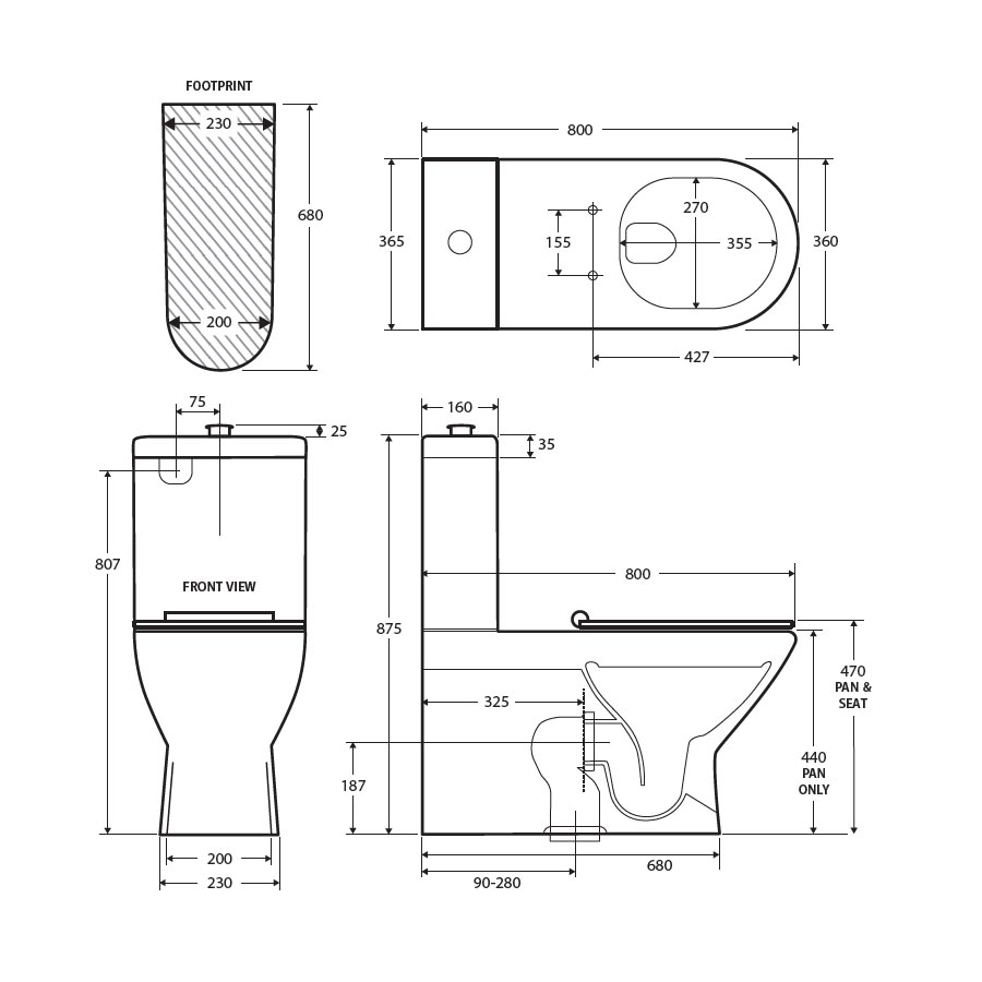 Fienza Delta Care Back-to-Wall Toilet Suite, Gloss White with Grey Seat - Image 4
