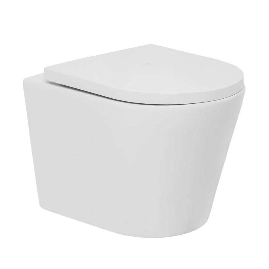 Johnson Suisse Venezia Wall Hung Rimless Toilet Pan With Seat JTTV711.315