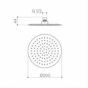 Caroma Urbane II 200mm Round Rain Shower (4 Star)_SPEC