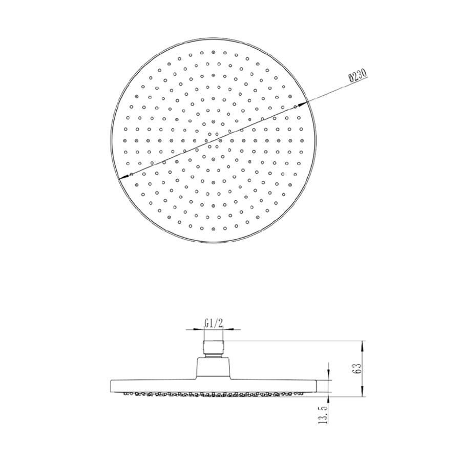 Villeroy & Boch Architectura Style 230 Overhead Shower_SPEC