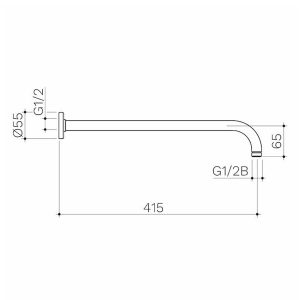 Caroma Urbane II 415mm Right Angled Shower Arm_SPEC