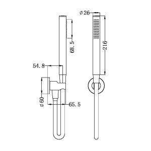 Nero Slim Shower on Bracket_SPEC