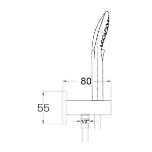 Villeroy & Boch Embrace 110 Adjustable Hook & Union Shower Set, Chrome VSB81000B_SPEC