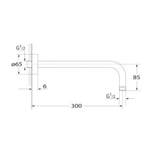 Villeroy & Boch Universal 300 Wall Mounted Shower Arm Only_SPEC