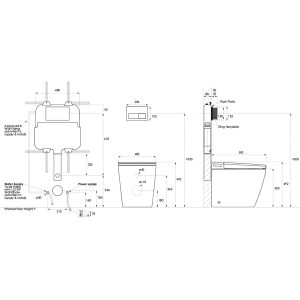 Argent Evo Wall Faced Smart Toilet System AF42IN38WB_specifications