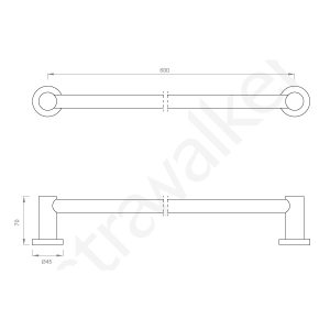 Astrawalker Icon + Single Towel Rail 600mm_IMG2 SPEC