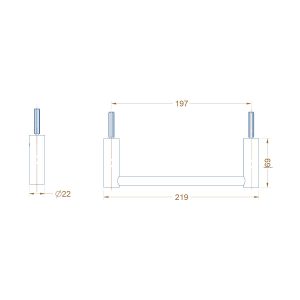 Avenir Minus Single Towel Rail 23cm_IMG2 SPEC