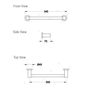 Brodware City Plus Single Towel Rail_IMG2