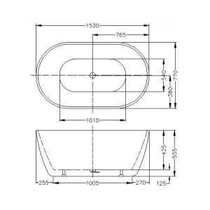 Cassa Desgin Egg Shape 1530mm Freestanding Bathtub with Overflow_IMG3