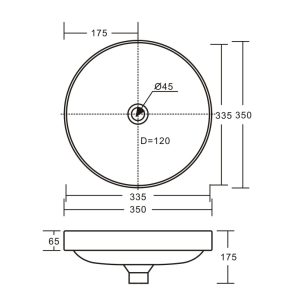 Fienza Aluca Round Semi-Inset Basin Gloss White RB532_IMG4