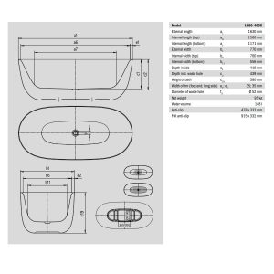 KALDEWEI Meisterstück OYO DUO 1630mm Freestanding Bath Alpine White 01-1050-4035_IMG3