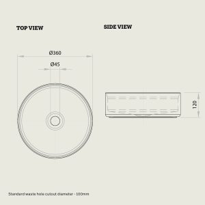 Marquis Paco White Gloss Above Counter Basin 350Ø mm MARQP001GW_IMG2
