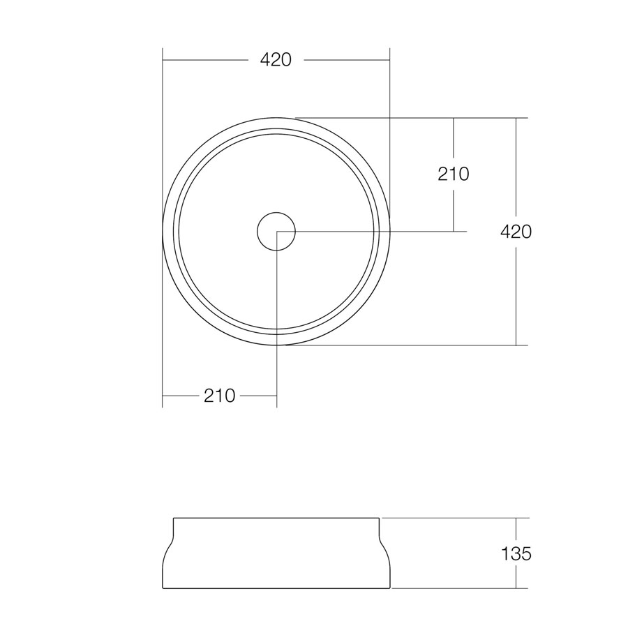 Omvivo Latis Round Above Counter Matt White Basin LAVSSROU_IMG2