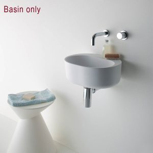 Omvivo Lili 400 Wall Basin Option without taphole Matt White_LIVSS4000TH