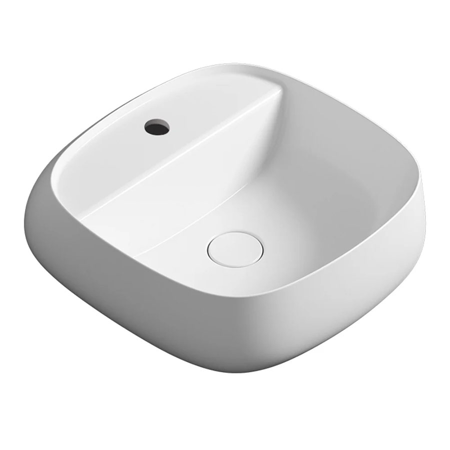 Parisi Seed Wall Basin (45x45x15H) 1 Taphole Gloss White_VA441