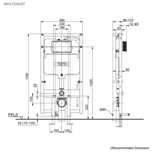 Toto Wall Hung Toilet with Washlet RW wStainless Steel Flush Plate CW542EME5AUNW1 TCF802C2AT_WH172AUAT_MB171M#SS_IMG3