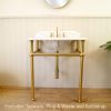 Turner Hastings Mayer Basin Stand With 75 x 55 Real Carrara Marble Top 3 Taphole Brushed Brass MA752WS-BB-3TH_IMG2