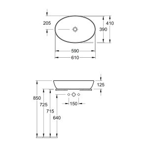 Villeroy & Boch Artis 610 Oval Vessel Above Counter Basin 41986101_IMG2