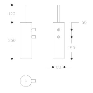Avenir Universal Wall-mount Toilet Brush Set - Round_IMG2 SPEC