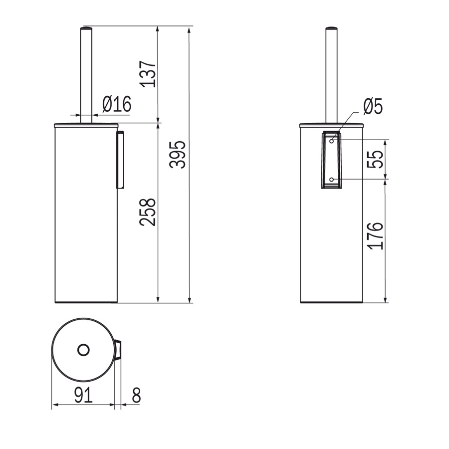 Gro Angencies My Love Matte White Toilet Brush AV014A WM_IMG3 SPEC
