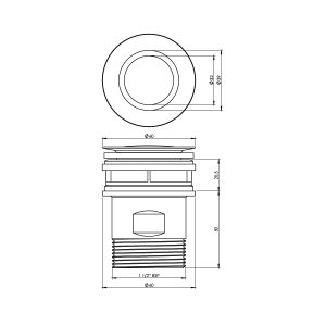 Art Australia 40mm Connection Basin Pop Down Waste_IMG2 SPEC