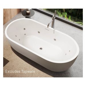 Decina Elisi 1700 Freestanding Spa Bath 12-Jets with Integrated Overflow 1700mm EI1700FSCNWIO_IMG3