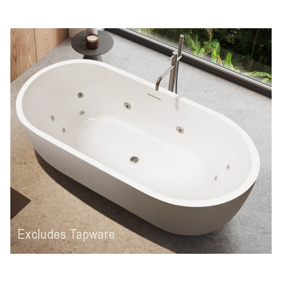 Decina Elisi 1700 Freestanding Spa Bath 12-Jets with Integrated Overflow 1700mm EI1700FSCNWIO_IMG3